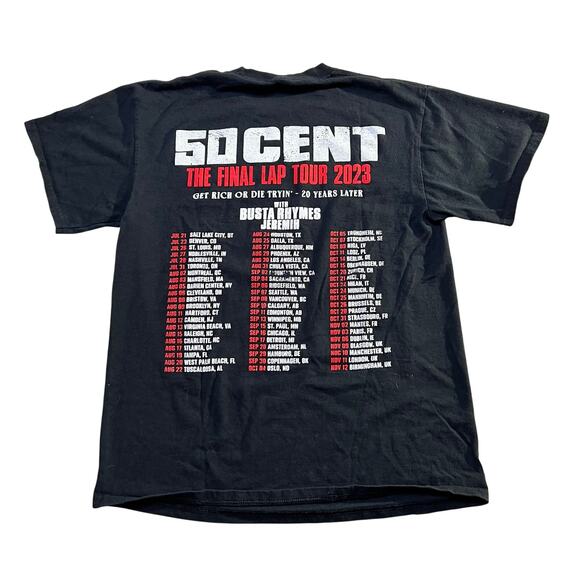 Tour T-shirt -50 Cent The Final Lap Tour 2023 Size Medium Black Cotton - unisex - Picture 3 of 7